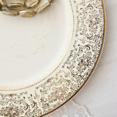 Gold Filigree Plate for Photo Prop, Antique Decoration, or Mosaic