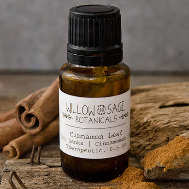 Cinnamon Leaf Essential Oil by Willow and Sage Botanicals, 0.5 oz.