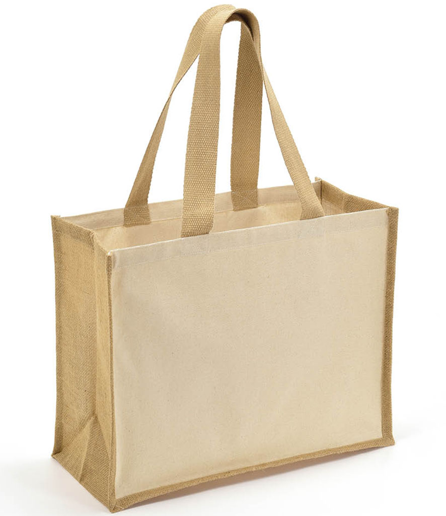 Natural Contrast Cotton Canvas Bag