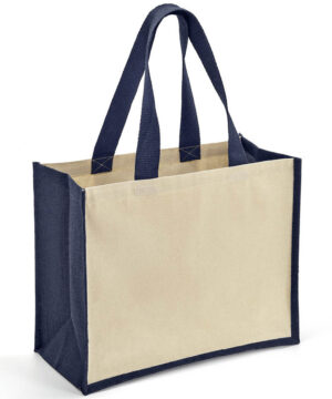 Navy Contrast Cotton Canvas Bag